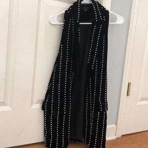 Alexander Wang Black Velvet & Pearl Vest